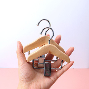 Mini ropa de madera <span class=keywords><strong>para</strong></span> mascotas, percha de madera <span class=keywords><strong>con</strong></span> Clip <span class=keywords><strong>para</strong></span> ropa de muñeca - Product Image 5