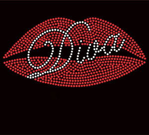 Hot Fix Iron-On Bling Crystal Rhinestone Transfer Hush Lip Plantillas y <span class=keywords><strong>Kiss</strong></span> Shut up Patch Material <span class=keywords><strong>de</strong></span> vidrio - Product Image 2