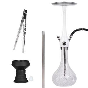 Chicha de style Wookah de qualité supérieure |   Chicha en bois artisanale avec base en verre robuste pour la détente à la maison et en lounge - Product Image 5