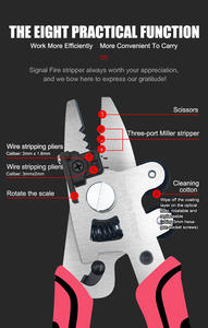 ที่ตัดสายไฟเบอร์ออปติกสำหรับเครื่องเชื่อมต่อสายไฟเบอร์ออปติก ชุดเครื่องมือ FTTH ที่หนีบสายเคเบิล คีมตัดสายไฟพร้อมกรรไกร สำหรับเครื่องเชื่อมต่อสายไฟเบอร์ออปติก AI 9 - Product Image 6
