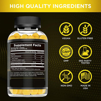 Gummies de créatine monohydrate végétaliennes pour hommes, marque privée, saveurs variées (Fraise), 1000mg, 1500mg, 5g, 120 pièces