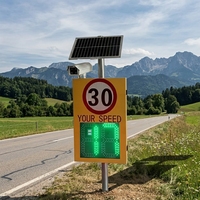 Compteur de vitesse radar solaire extérieur haute précision avec affichage en temps réel de la vitesse des véhicules et détection des excès de vitesse pour les voies de parc et d'école