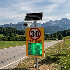Compteur <span class=keywords><strong>de</strong></span> vitesse radar solaire extérieur haute précision avec affichage en temps réel <span class=keywords><strong>de</strong></span> <span class=keywords><strong>la</strong></span> vitesse des véhicules et détection des excès <span class=keywords><strong>de</strong></span> vitesse pour les voies <span class=keywords><strong>de</strong></span> parc et d'école - Product Image 4
