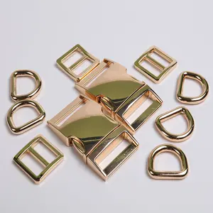 Manufacturer High Quality Rose Gold Zinc Alloy Custom Adjustable Metal Buckle For Dog Collars Harness 25mm