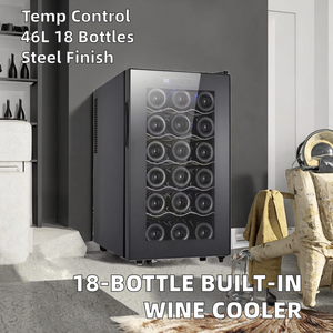 Réfrigérateur à vin électrique en acier inoxydable 18 bouteilles, armoire à vin autonome à zone unique, refroidisseur à vin pour usage domestique - Product Image 2