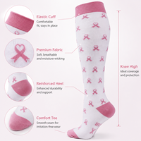 Chaussettes de compression sportives montantes respirantes et absorbantes en nylon et élasthanne pour femmes