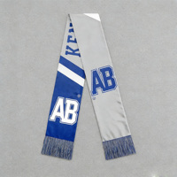 Écharpe de mode avec logo personnalisable - Double couche avec frange à 3 couleurs, écharpe de club pour les fans