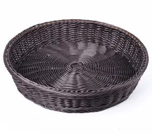 Latest Design Dinner Table Top Decor Bamboo Wooden Fruit Basket Hand Curved Decorative Food Fruits Storage Rounded Basket