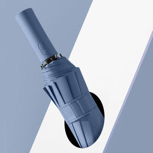 Paraguas Plegable Automático de 3 Pliegues con Logotipo Personalizado, Mango de Plástico, Panel con Revestimiento Negro, Varillas de Acero 12K, Color Personalizado - Product Image 3