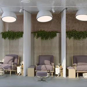 Boutique Salon Front Desk with LED Logo Custom Professional Salon Interior Design & Furniture Set - Product Image 1