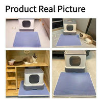 Tapis de litière pour chat en EVA à double cellule, lavable et pliable, avec fonction de contrôle pour accessoires de litière pour chat