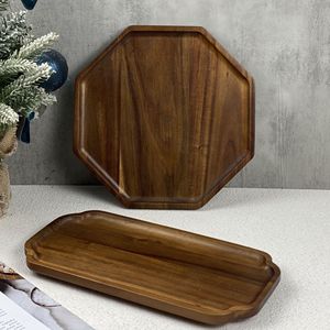 Acacia Wood <b>Tea</b> <b>Tray</b> Octagonal 25Cm 30Cm Chinese Style Suzhou Window Plate For <b>Tea</b> Coffee Dessert Serving - Product Image 2