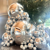 Décoration de fête et de mariage suspendue au design tendance, grande sphère miroir chromée brillante, ballons gonflables en PVC, marque Xinfa