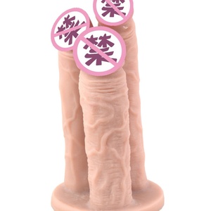FAAK Dildo de Tres Cabezas, Largo, Grande, Suave, Realista, de PVC, Color Carne Marrón, Dildo Negro, Pene Artificial para Juegos Sexuales Gay - Product Image 5