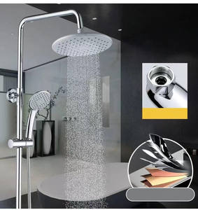 Ensemble <span class=keywords><strong>de</strong></span> <span class=keywords><strong>douche</strong></span> <span class=keywords><strong>de</strong></span> pluie en laiton chromé avec pomme <span class=keywords><strong>de</strong></span> <span class=keywords><strong>douche</strong></span> ronde, salle <span class=keywords><strong>de</strong></span> bains, <span class=keywords><strong>économique</strong></span> et <span class=keywords><strong>de</strong></span> luxe à poignée unique - Product Image 3