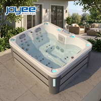 JOYEE Spa extérieur de luxe à 4 places, bain à remous haut de gamme en acrylique Aristech avec système de contrôle Gecko pour jardin