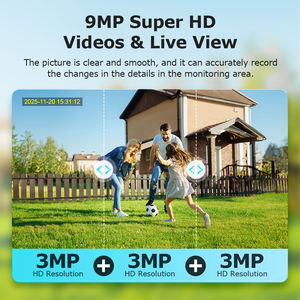 Caméra solaire 4G 9MP à 3 objectifs avec enregistrement 24/7, détection humaine PIR, détection de zone, IA, GSM, IP66, nouvelle génération, caméra réseau - Product Image 4