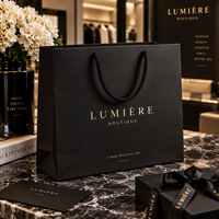 Sac en papier kraft biodégradable durable personnalisé pour coffret cadeau de parfum avec poignée en ruban laminé, emballage haut de gamme