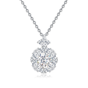 Collier ras du cou en argent sterling 925 avec pendentif étoile en moissanite ronde de 7 mm (1,2 carats) pour femme – Bijoux raffinés, idéal pour un <span class=keywords><strong>cadeau</strong></span> - Product Image 1
