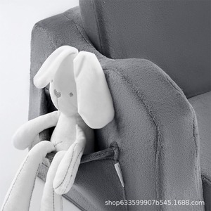 Childrens <b>Folding</b> Sofa <b>High</b> Density Foam Fabric Soft Seat With Arc Handle For 12 23 Month Baby Kids - Product Image 5