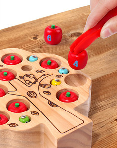 Juego de Madera para Niños: Sujetador de Gusanos Magnético con Números y Colores, Juguete Educativo Temprano de Bloques de Construcción - Product Image 5