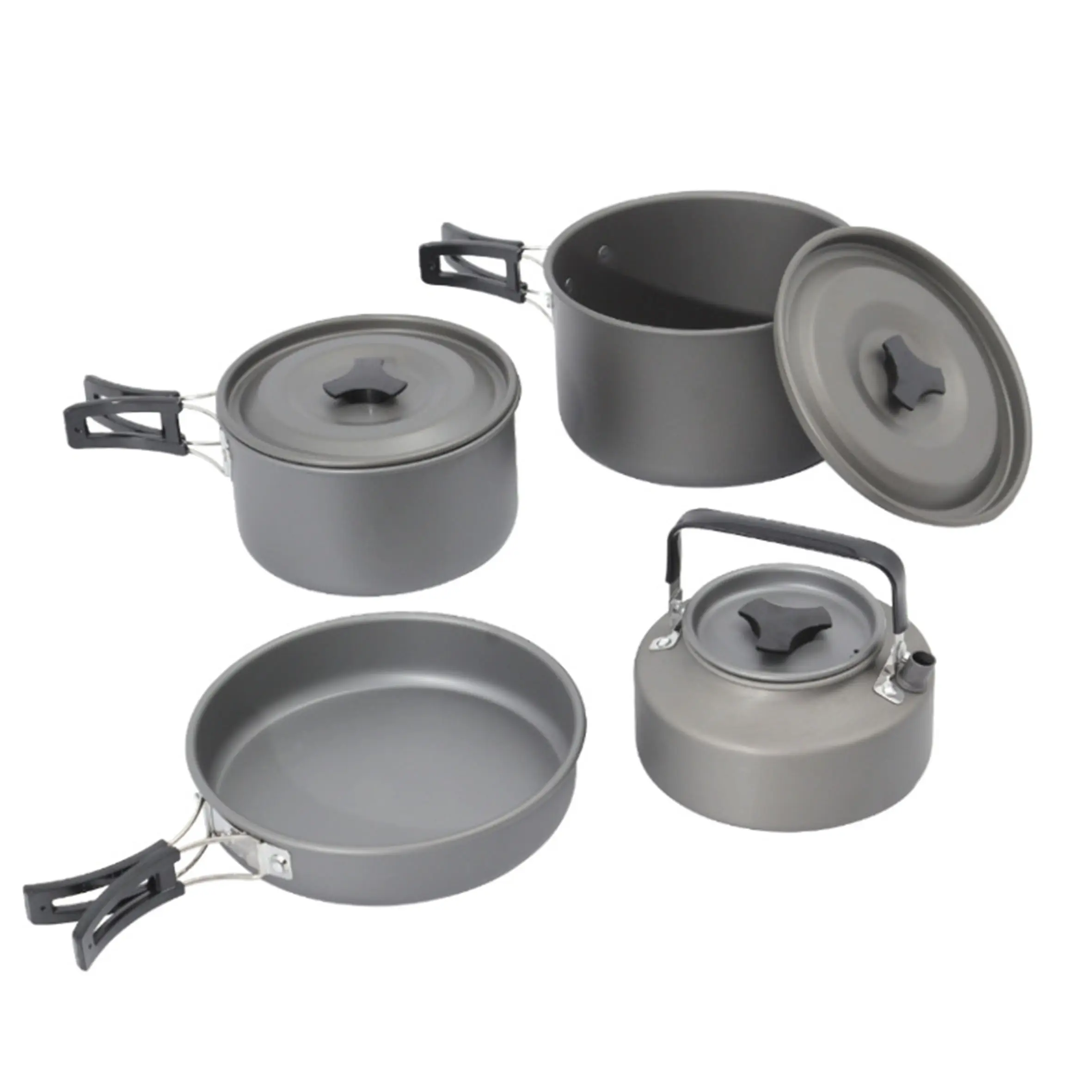 Fogão portátil para acampamento, fogão a lenha para 1 a 2 pessoas, churrasco, kit de cozinha ao ar livre, acessórios para fogão, conjuntos de panelas/