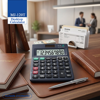 Calculadora de Escritorio MJ-120T Verde SKD PCB de 12 Dígitos, Doble Alimentación Solar y Batería, Función de Verificación de Impuestos de 150 Pasos, Coma de 3 Dígitos