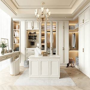 Armoires de luxe haut de gamme de style américain en bois massif avec finition peinte de qualité supérieure, ensemble complet de rangement pour chambre à coucher, dressing sur mesure - Product Image 4