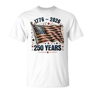 Camiseta con bandera y estrellas, 250 años, 1776, 2026, ropa para celebrar el Día de la Independencia de los Estados Unidos - Product Image 1