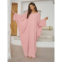Robe longue à manches chauve-souris, tenue élégante ample grande taille, idéale pour les occasions décontractées quotidiennes des femmes du Moyen-Orient