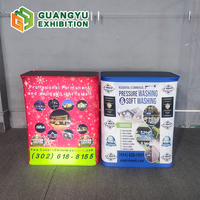 Table de stand pop-up rectangulaire portable personnalisée avec lumière LED, comptoir de promotion pliable ovale, 40*70CM