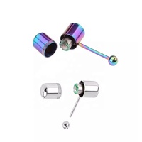 Edelstahl Medizinischer Anti-Allergie Vibrierender Zungenring Unisex Hochzeit Trendiger Piercing-Schmuck
