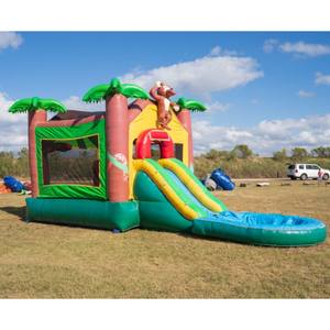 Combo Inflable con Temática Tropical y Piscina, Casa <span class=keywords><strong>de</strong></span> Brinco Comercial con Pequeño Circuito <span class=keywords><strong>de</strong></span> Obstáculos - Product Image 3