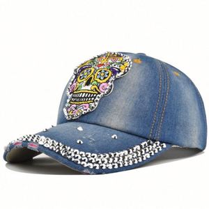 Gorras de Béisbol de Mezclilla con Visera Curva para Hombre y Mujer, Gorras Snapback al por Mayor, Gorras de Béisbol con Pedrería - Product Image 4