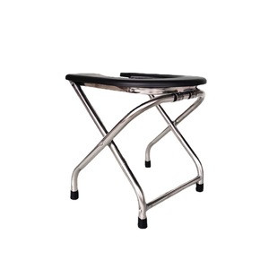 Tabouret de toilette pliant en acier inoxydable Awesom, ouverture en forme de U, capacité de 250 kg, pour personnes âgées et femmes enceintes - Product Image 2
