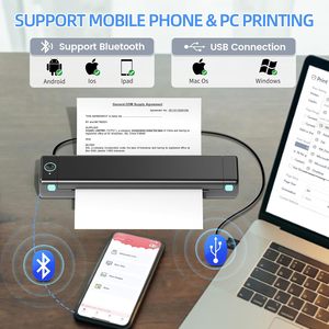 Xách tay A4 57mm 80mm mini inkless máy in không dây điện thoại di động BT kết nối ảnh tập tin Máy in nhiệt - Product Image 5