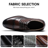 Chaussures Derby à talon compensé peintes à la main, style Wingtip, pour mariage, bureau, soirée, hauteur accrue de 8 cm/3,15 pouces, vente en gros d'usine
