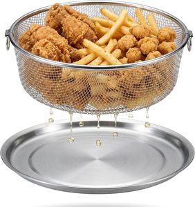 304 Stainless Steel 3-Piece Colander Set Deep/Shallow Strainer Baskets Collection <b>Plate</b> Double <b>Ring</b> Handles Cover Tray Food - Product Image 2