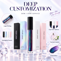 Gloss à lèvres caméléon sirène RTS 4ml, multichrome, haute brillance, 2 couleurs, faible MOQ 2 pièces, vente en gros, logo personnalisé