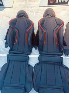 Fundas de Cuero para Asientos Delanteros y Traseros YLA, Negras y Rojas con Fondo Rojo, para BMW y <span class=keywords><strong>Audi</strong></span> - Product Image 2