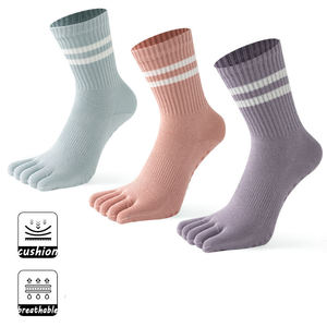 Cá Nhân OEM ODM Pha Chế Đàn Hồi Nén Pilates <span class=keywords><strong>Toe</strong></span> Vớ Không Trượt Tập Thể Dục Yoga Tùy Chỉnh Crew Vớ Phụ Nữ - Product Image 2