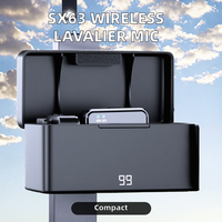 Profession elles drahtloses Lavalier-Kondensator mikrofon SX63 mit Metall-Ladebox für iPhone Live-Streaming und Vlogging