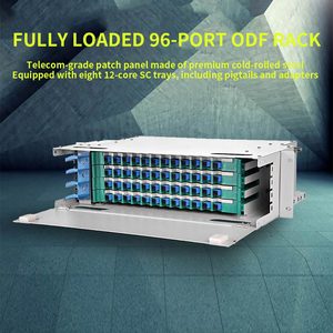 <b>Rack</b> Mount ODF Fiber Distribution Frame 48 Port SC Connector Modular Steel Panel Pull Out High Density Patch Cabinet - Product Image 4