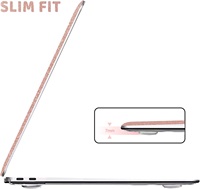 Anban Coque rigide en plastique pailletée or rose pour Mac Book Pro 13 pouces avec couverture de clavier et protection d'écran