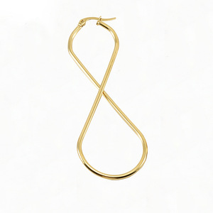 ZOGXIN Geometric Hoop Earrings Gold 19x45mm 24x63mm 29x72mm Stainless Steel Women's Jewelry Fashion Earrings - Product Image 5
