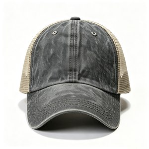 Gorra Trucker de Mezclilla Vintage Desgastada de Algodón con 6 Paneles, Malla Transpirable en la Parte Trasera, Sin Estructura, Ajustable - Product Image 6