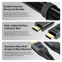 Kabel HDMI 2.2 Kecepatan Tinggi dengan Kabel Terjalin Resolusi 8K 16K untuk Laptop Gaming Proyektor Mikrofon MP3 PVC