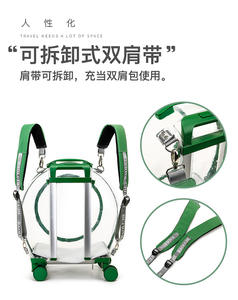 असली पहिया पर किला पालतू पारदर्शी पालतू वाहक पालतू ट्रॉली पहिया रोलिंग बैग - Product Image 5