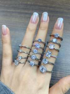 क्यूक्स कस्टम लक्जरी अच्छे गहने 925 चांदी की सफेद जिरकॉन छल्ले महिला पार्टी शादी बैंड उपहार - Product Image 2