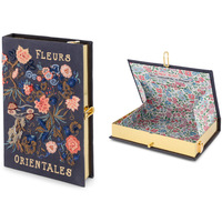 Livre pochette boîte à broderie sac à main imprimé doublure personnalisé fourre-tout en cuir femmes sac à main sac à bandoulière pochette de luxe brodé